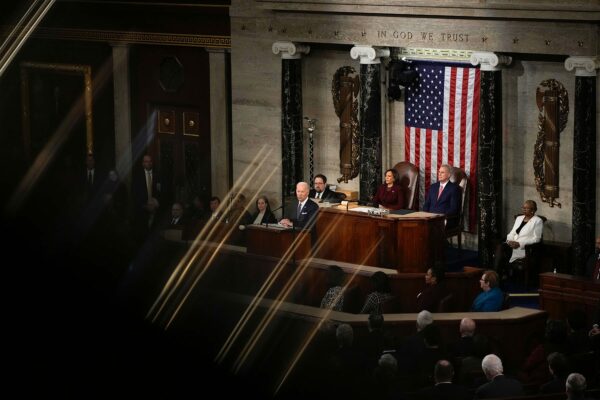 President Biden delivers his State of the Union address in the House Chamber of the U.S. Capitol.