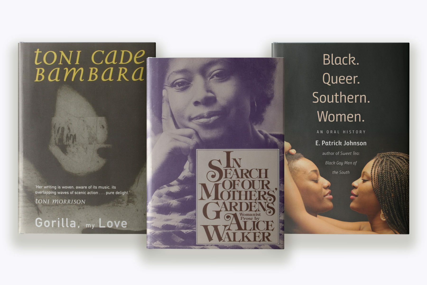 Three book covers: Toni Cade Bambara's 
