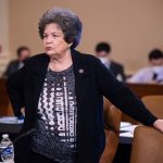 Lois Frankel stands to speak at a committee markup on Capitol Hill