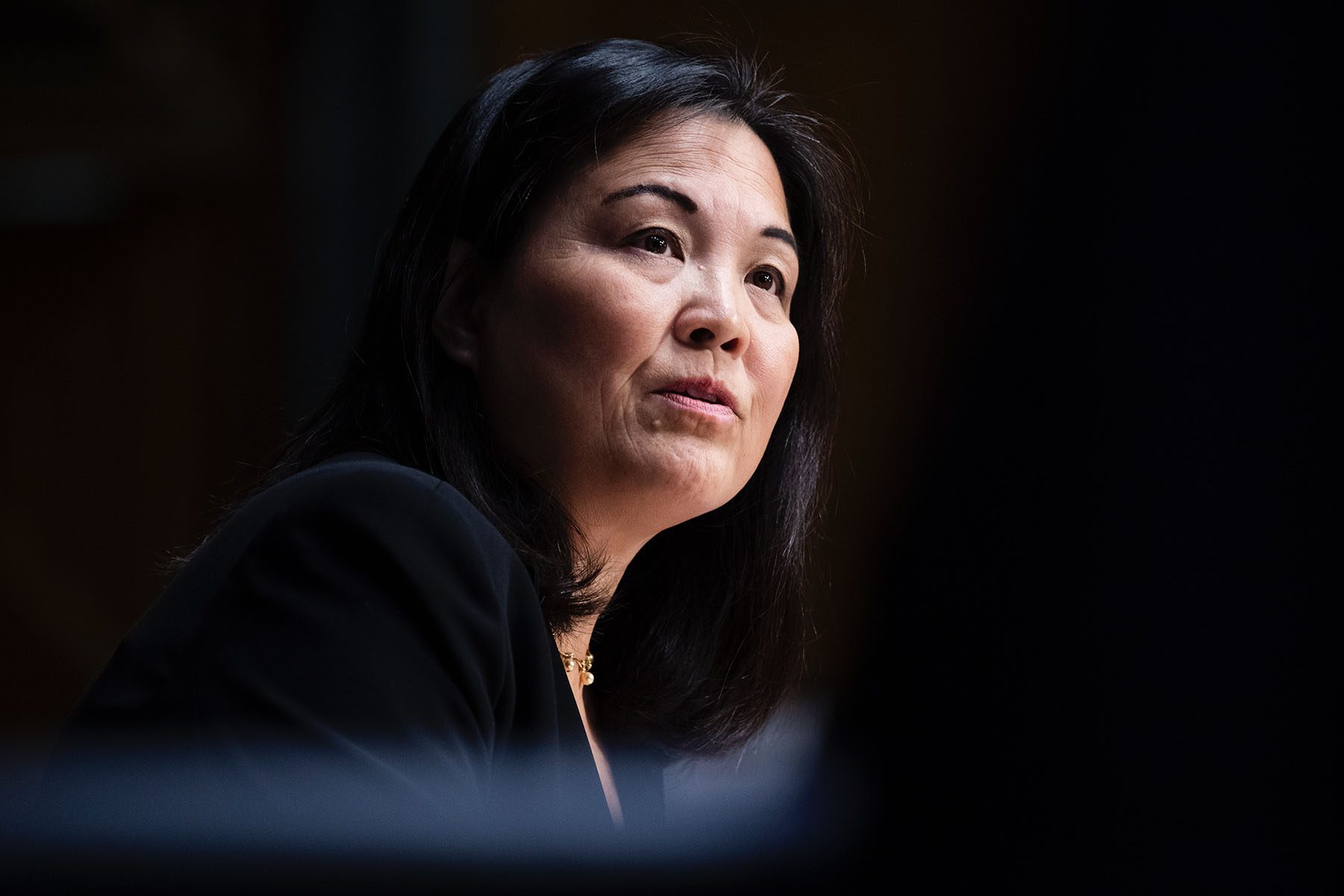 Julie Su testifies during her confirmation hearing for deputy secretary of Labor on Capitol Hill in March 2021.
