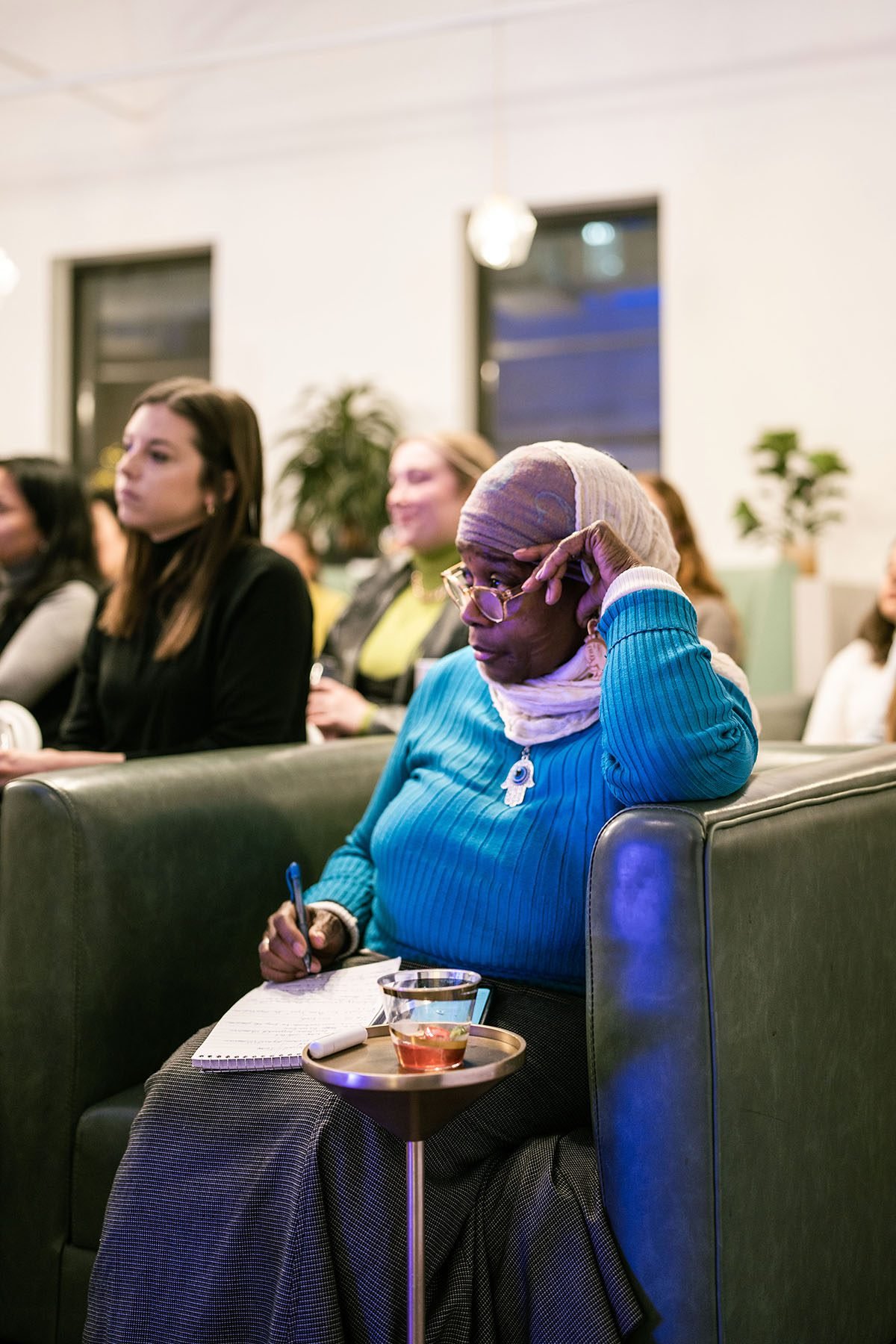 Attendees listen at "The 19th Celebrates: International Women's Day" event at The Luminary in New York City on March 7, 2023.