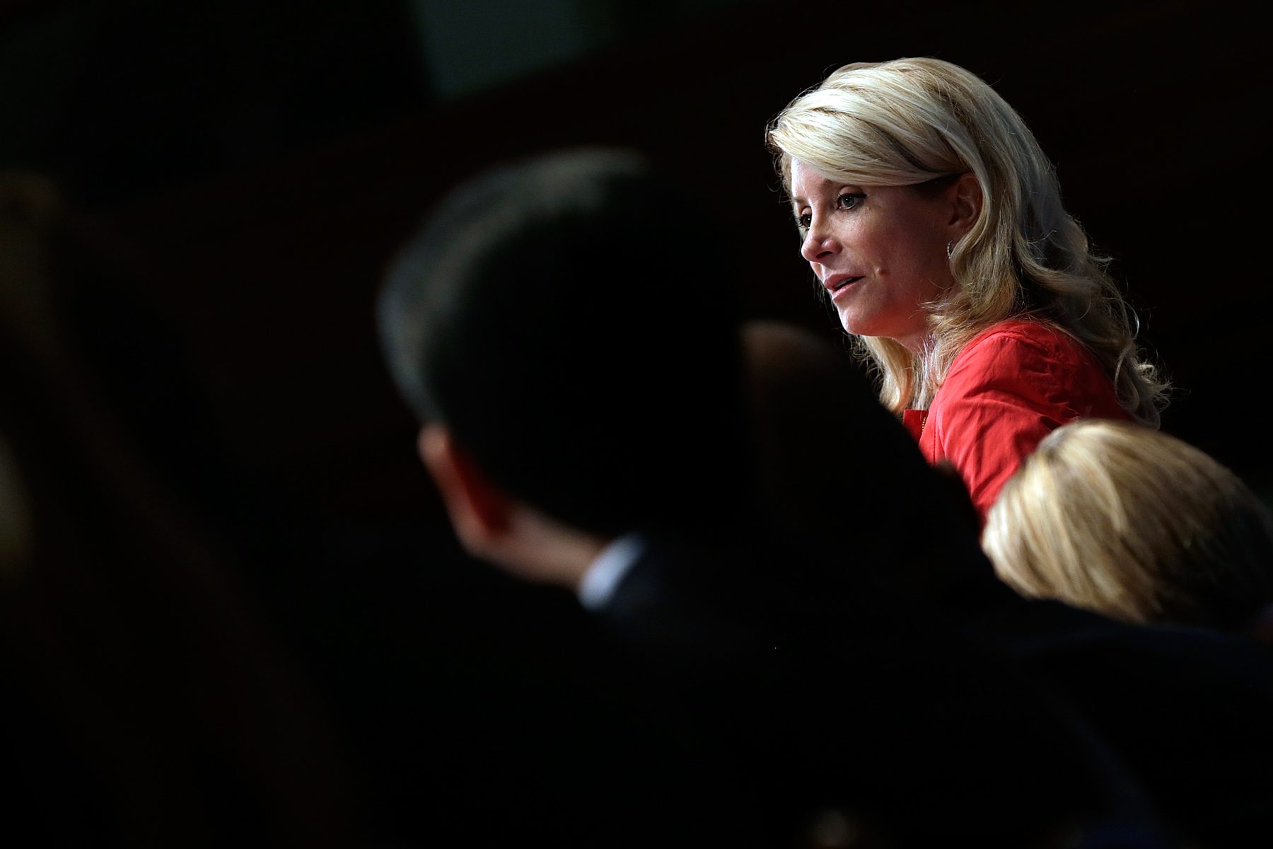 Texas State Senator Wendy Davis speaks at a press club meeting.