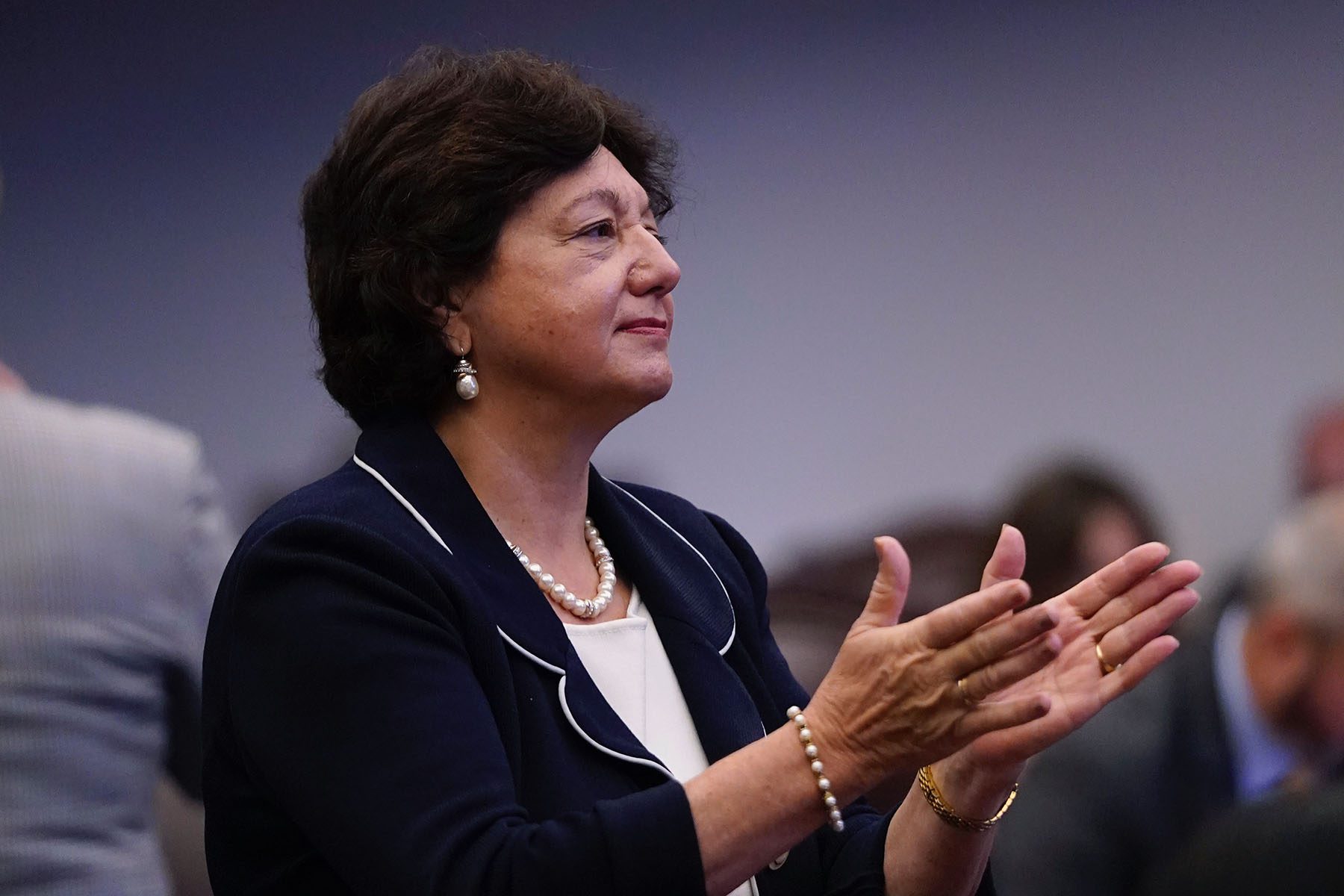 Sen. Kathleen Passidomo claps during a legislative session at the Capitol.