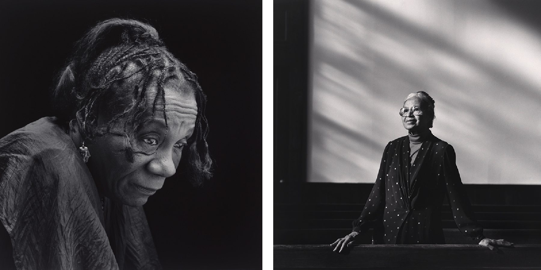 Portraits of Beah Richards and Rosa Parks by Brian from his book "I Dream a World: Portraits of Black Women Who Changed America."