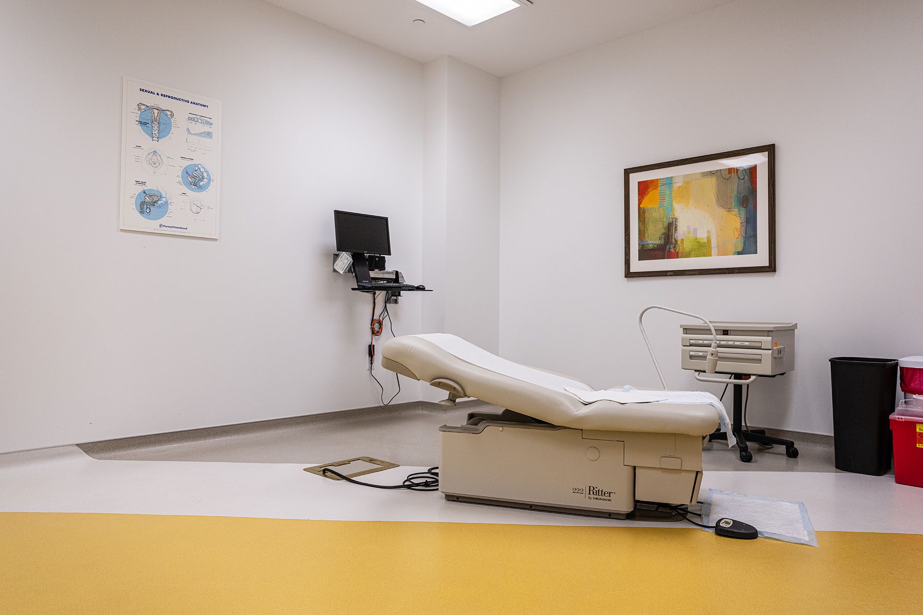 An exam table is seen at a Planned Parenthood Health Center in Louisville, Kentucky.