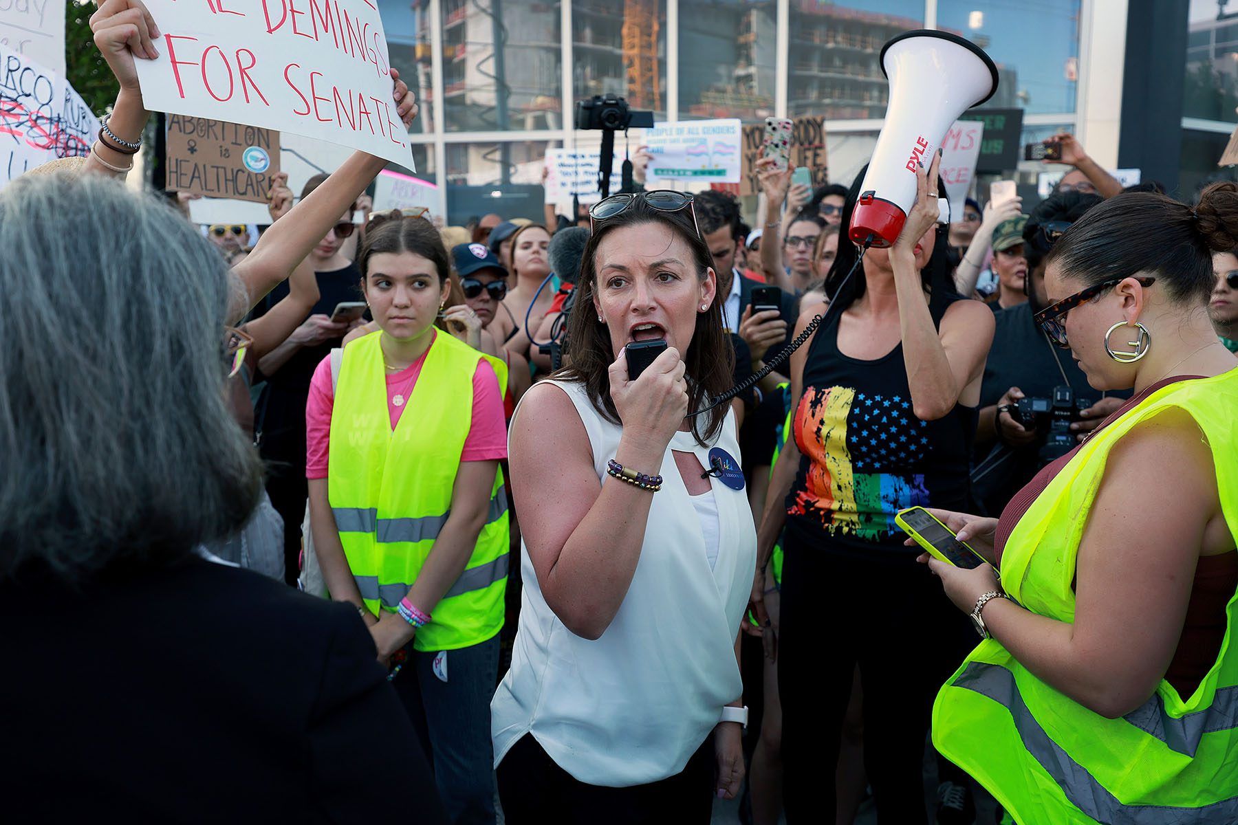 Nikki Fried protests the Supreme Court's decision in the Dobbs v Jackson Women's Health case.