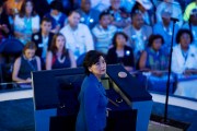 Rep. Judy Chu is seen on stage during the 2016 Democratic National Convention in Philadelphia.