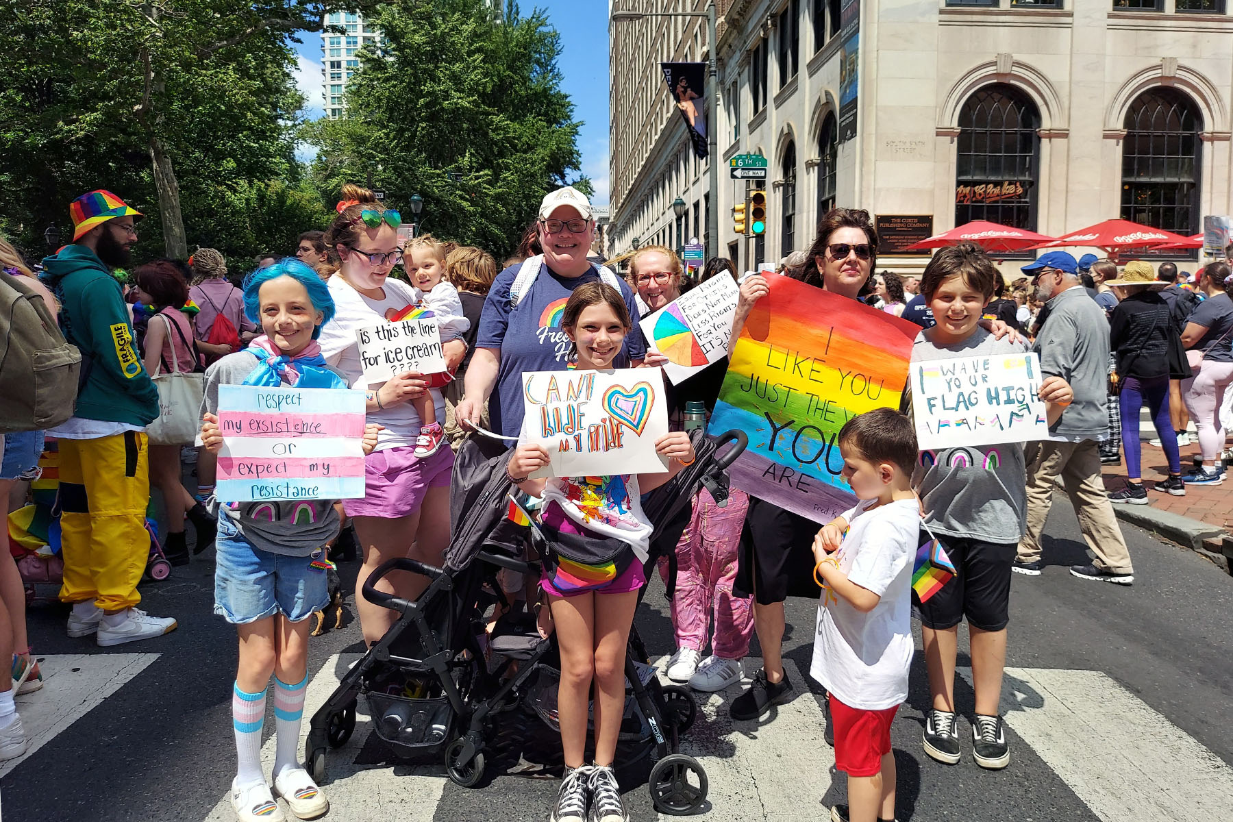 Newman family — given and chose — at Philadelphia Pride 2023.