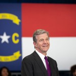 North Carolina Governor Roy Cooper is seen during a visit to Greensboro, North Carolina in April 2022.