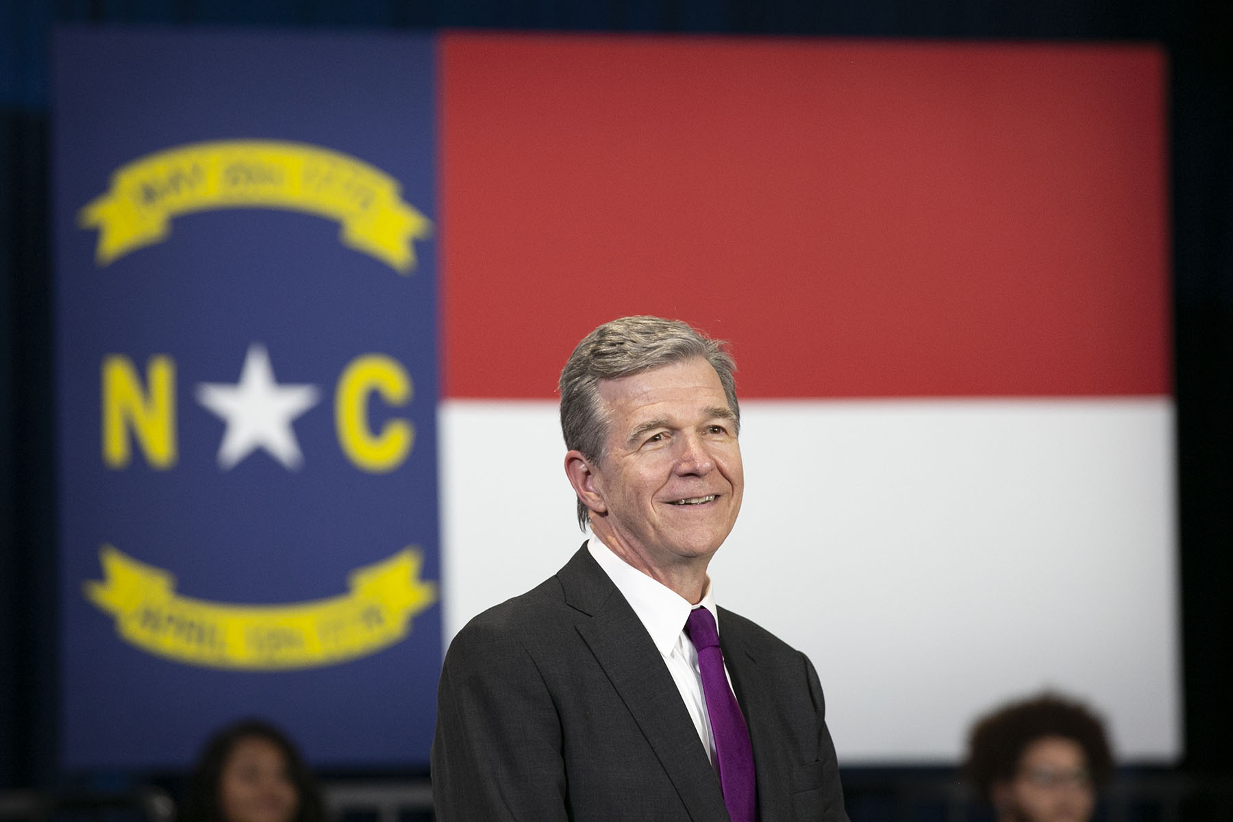 North Carolina Governor Roy Cooper is seen during a visit to Greensboro, North Carolina in April 2022.