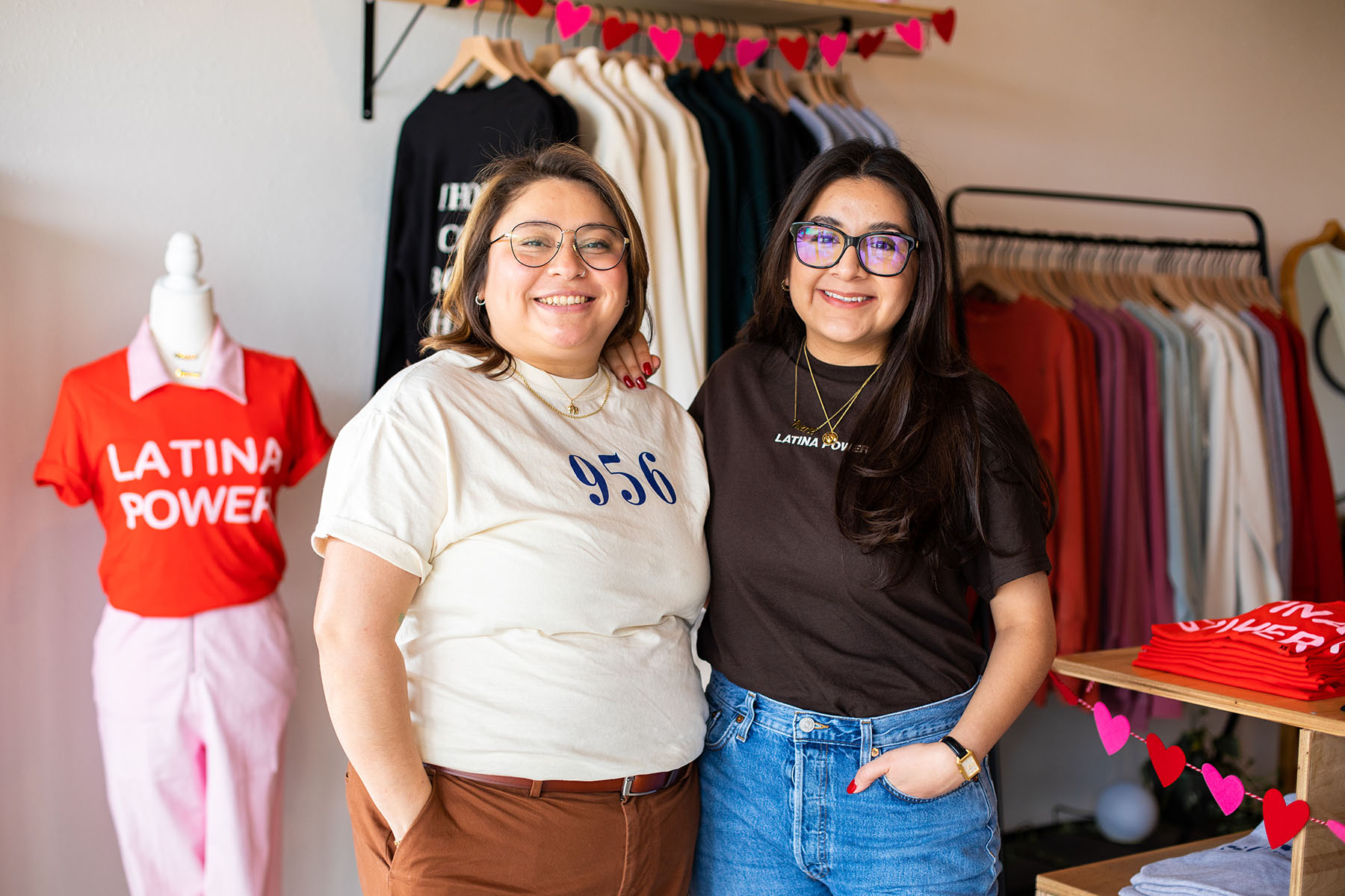 Veronica Vasquez (left) and Jennifer Serrano posing in their store.