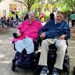 Longtime disability advocate Eleanor Smith poses or a picture with friend and fellow activist Mark Jonhson.