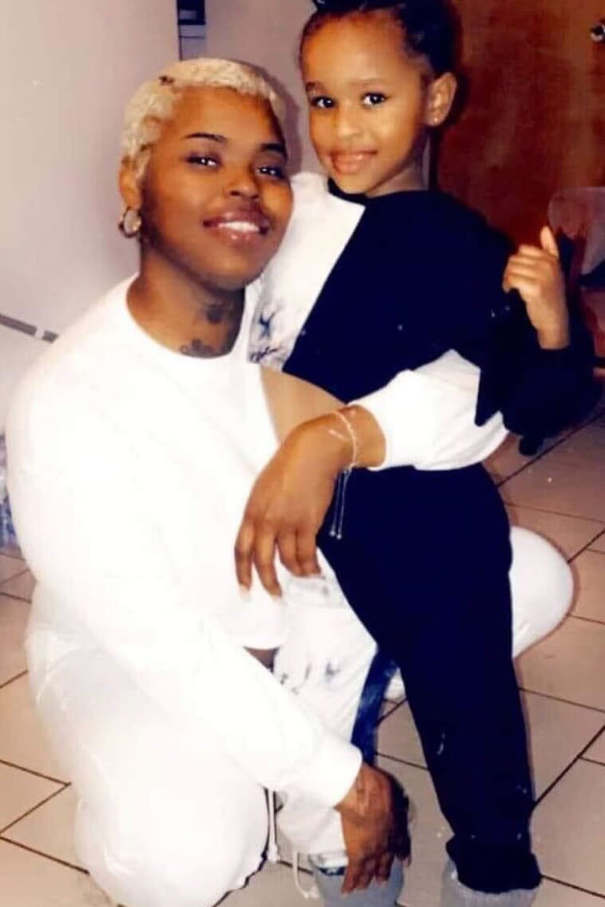 Asia Davis poses for a picture with her daughter Myles.