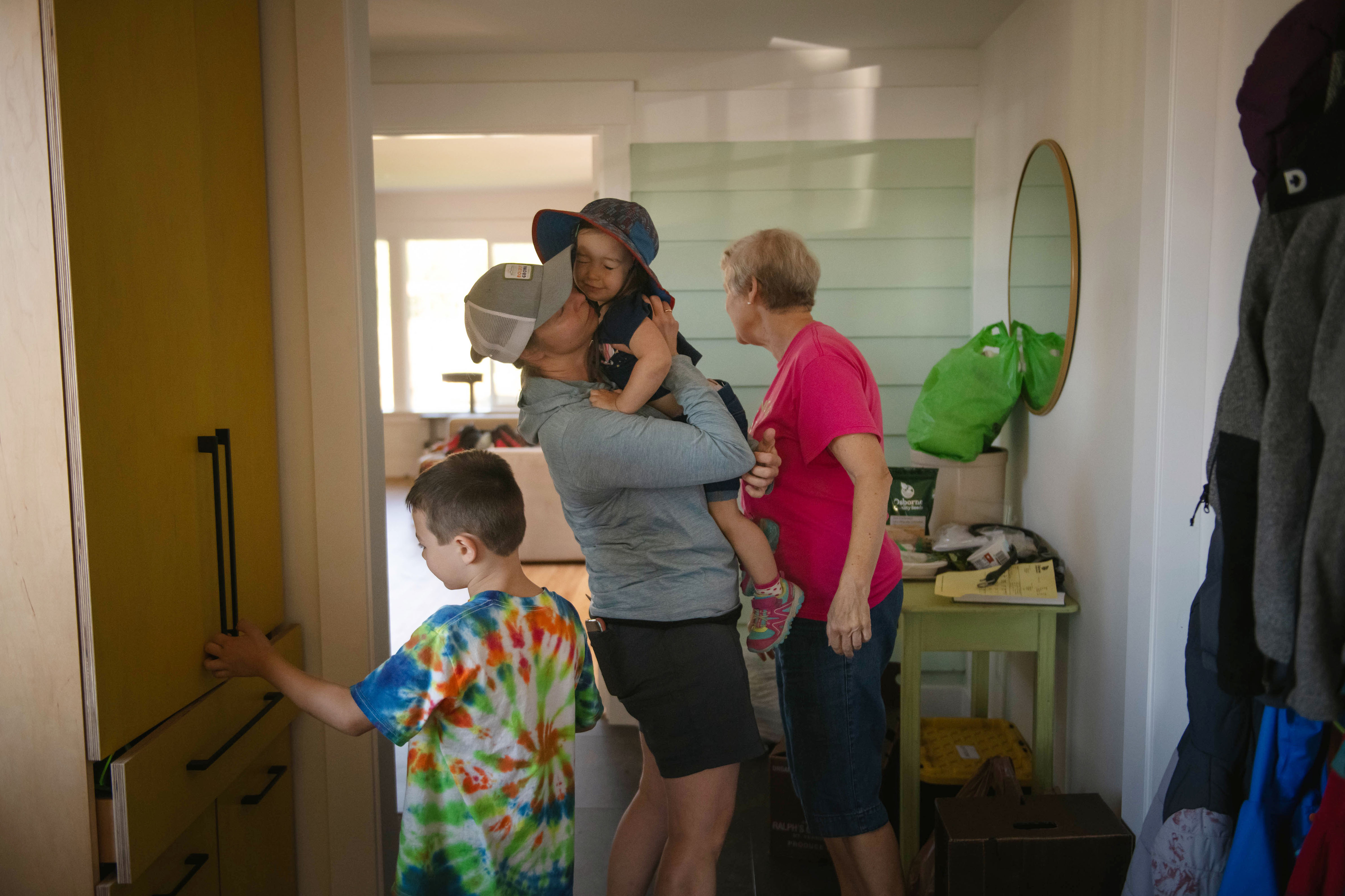 The Frye family, including Amy's mom Karen Frye, at their home