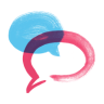 Illustration of two speech bubbles overlapping
