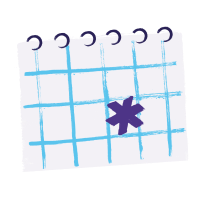 Illustration of a calendar with an asterisk marked on a date
