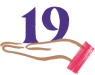 Illustration of a hand outstretched with the number 19 in its palm