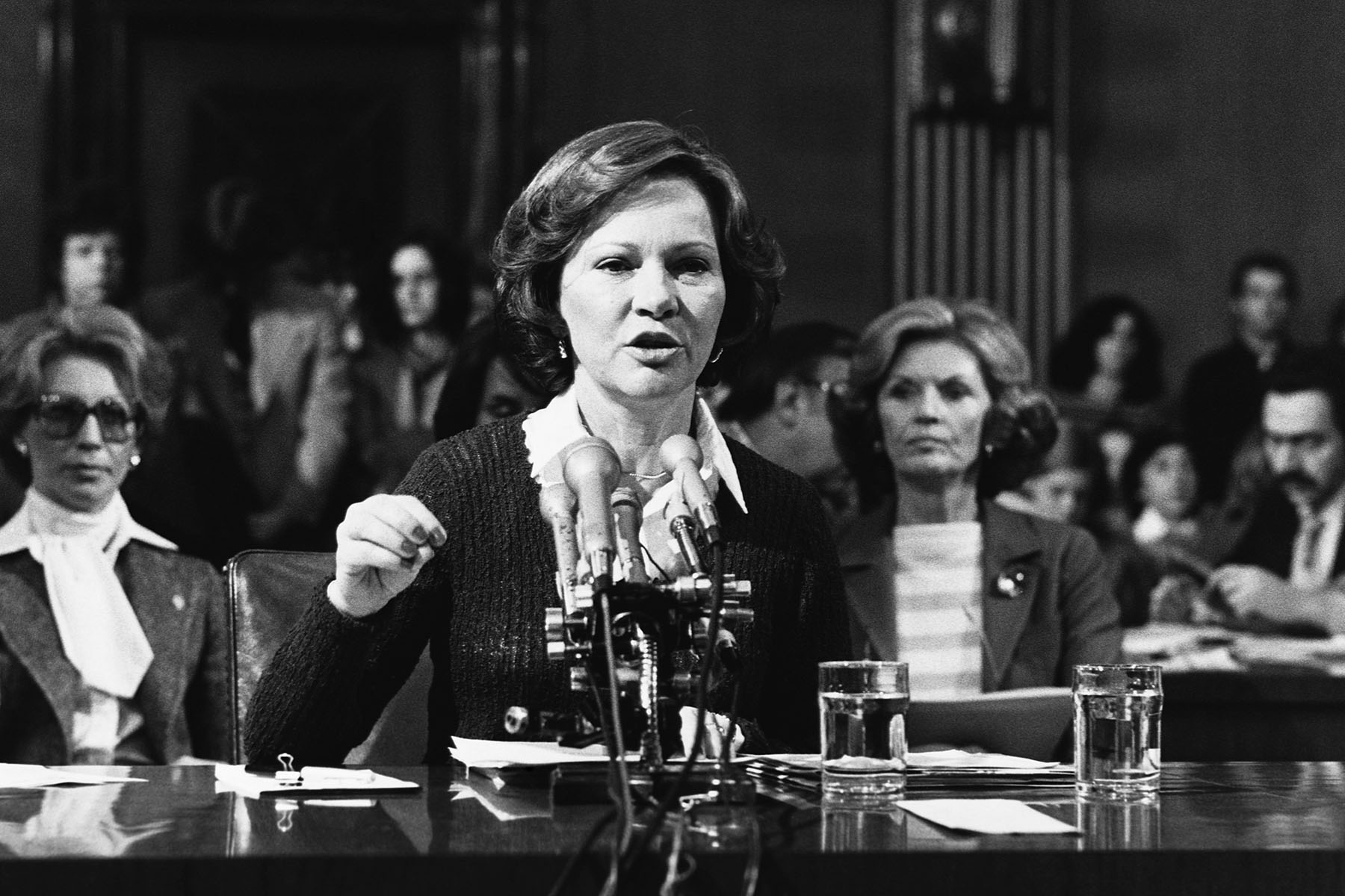 Rosalynn Carter testifies before Congress about increasing funding for certain mental health programs.