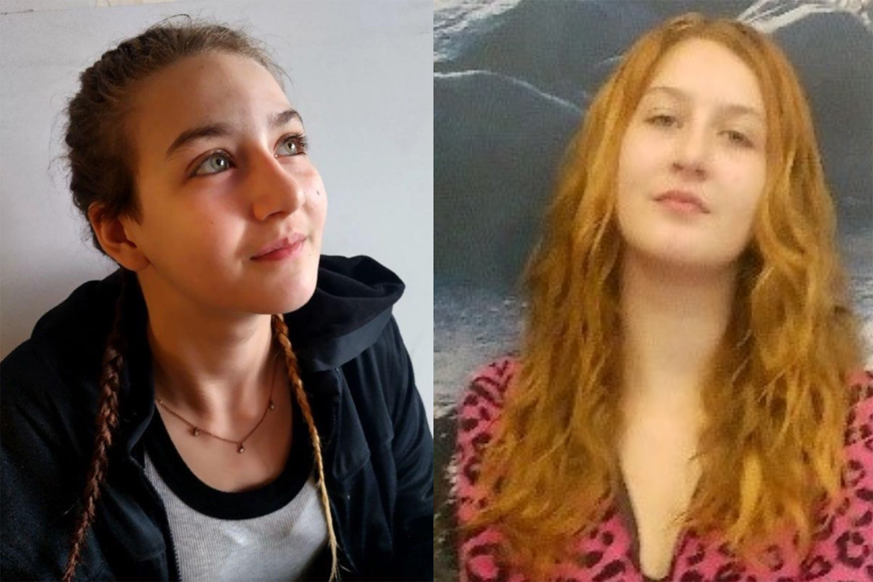 Two pictures of a a Portland foster care child, Nevaeh Rohrbach, 15, has been missing since Oct. 7