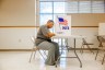A voter fills out their ballot in Jackson, Mississippi on November 7, 2023.