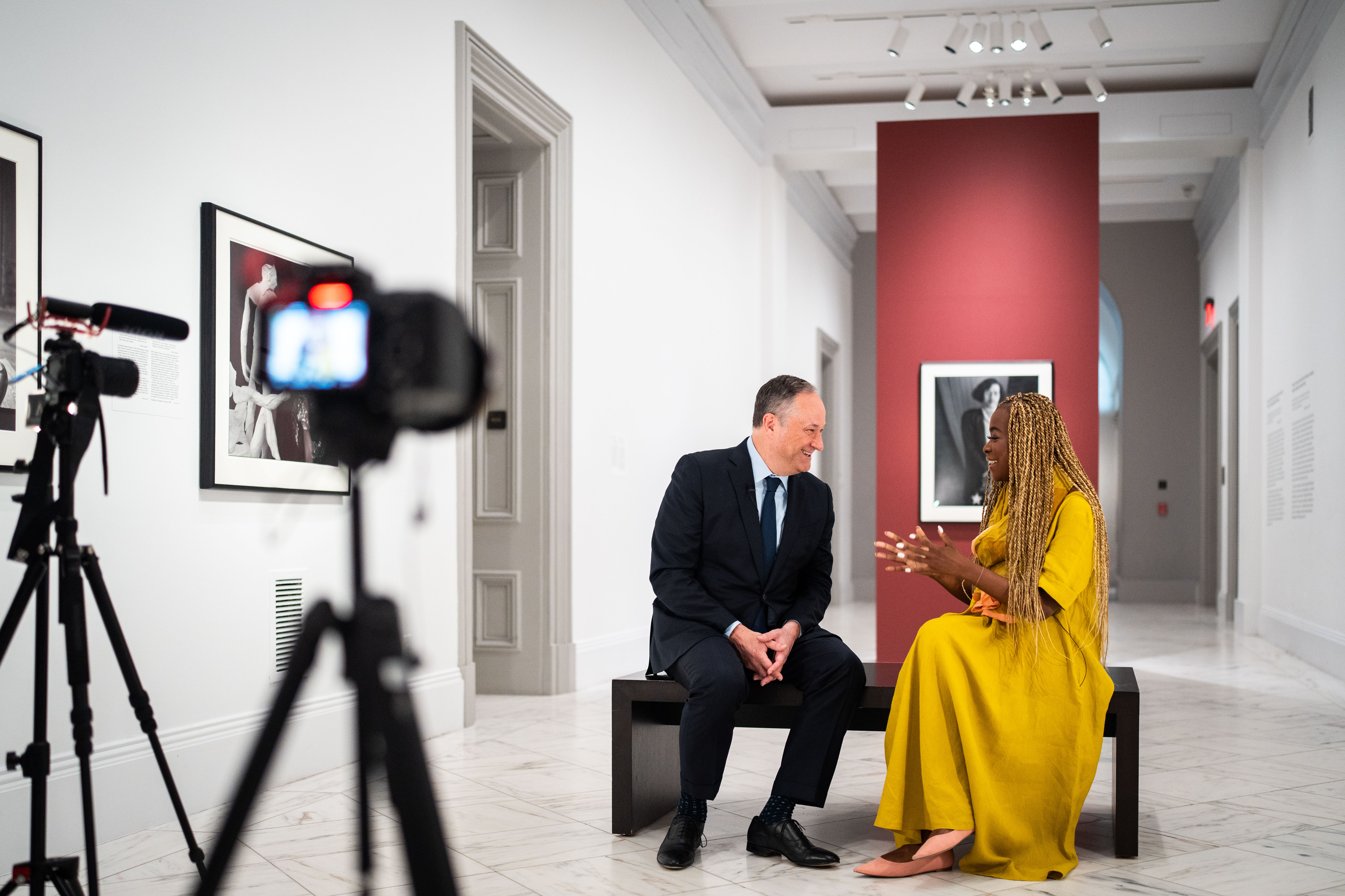 Editor-at-large Errin Haines chats with Second Gentleman Douglas Emhoff at the National Portrait Gallery