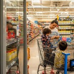A family shops for baby formula at a Walmart Supercenter in Houston, Texas.