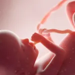 Computer illustration of a fetus at week 20.
