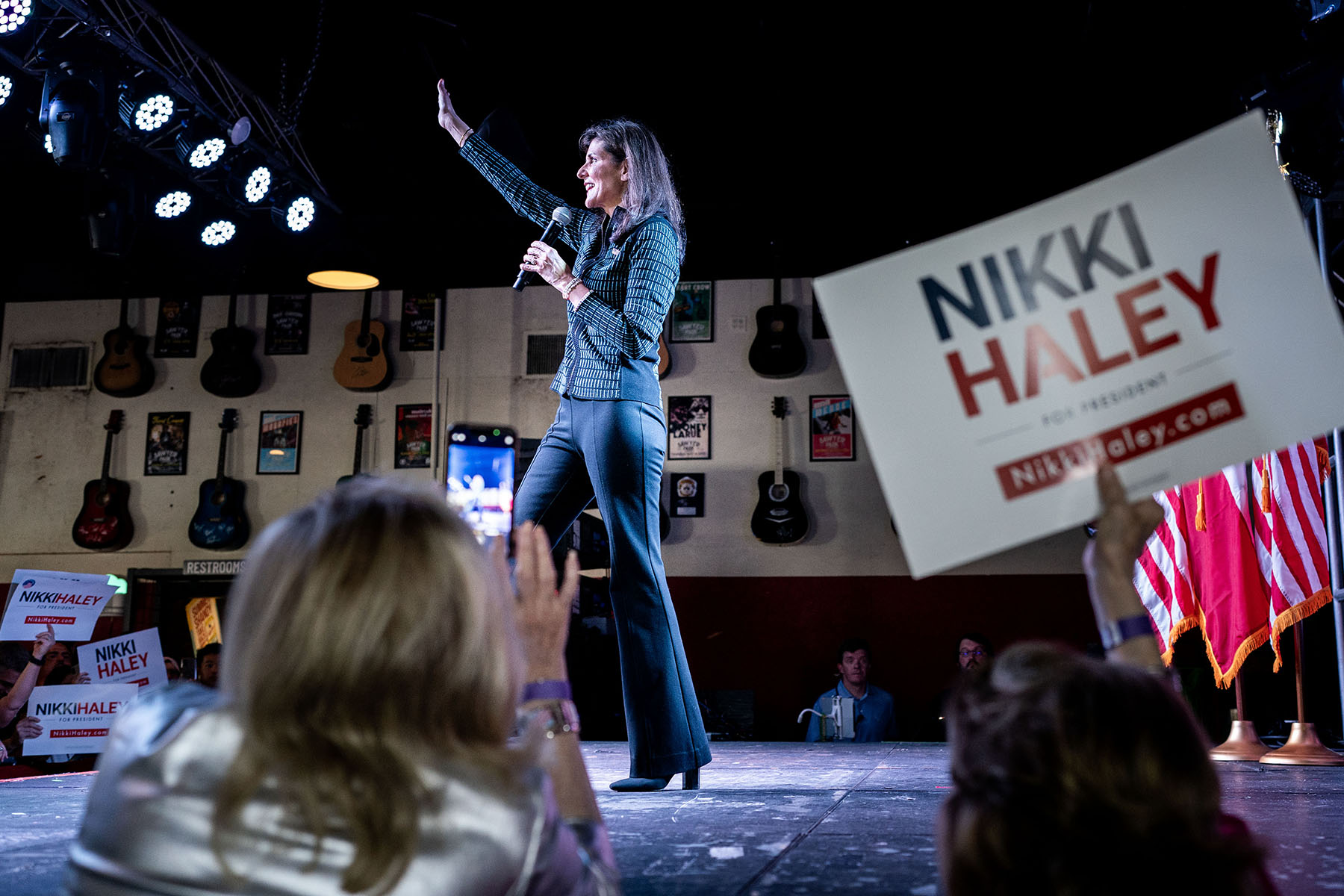 Nikki Haley speaks to Texas voters the day before Super Tuesday during a rally.
