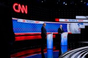 President Biden and former President Trump are seen at the CNN Presidential Debate.