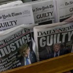 Newspapers are seen the morning after former President Donald Trump was convicted in the hush money trial on May 31, 2024, in New York City.