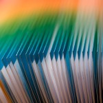 Abstract images of colorful documents.