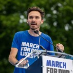 David Hogg speaks at a March For Our Lives rally on the National Mall.