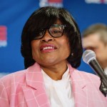 Minyon Moore discusses the 2024 Democratic National Convention at a Chicago press conference in April 2024.