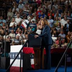 VP Kamala Harris speaks at a campaign event on in Wisconsin.