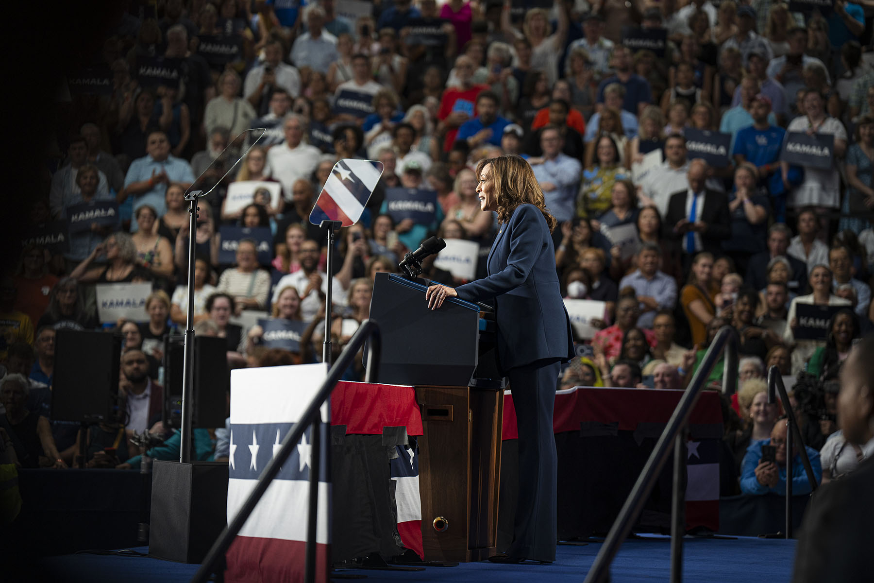 VP Kamala Harris speaks at a campaign event on in Wisconsin.