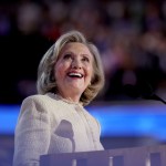 Former Secretary of State Hillary Rodham Clinton speaks during the 2024 Democratic National Convention in Chicago.