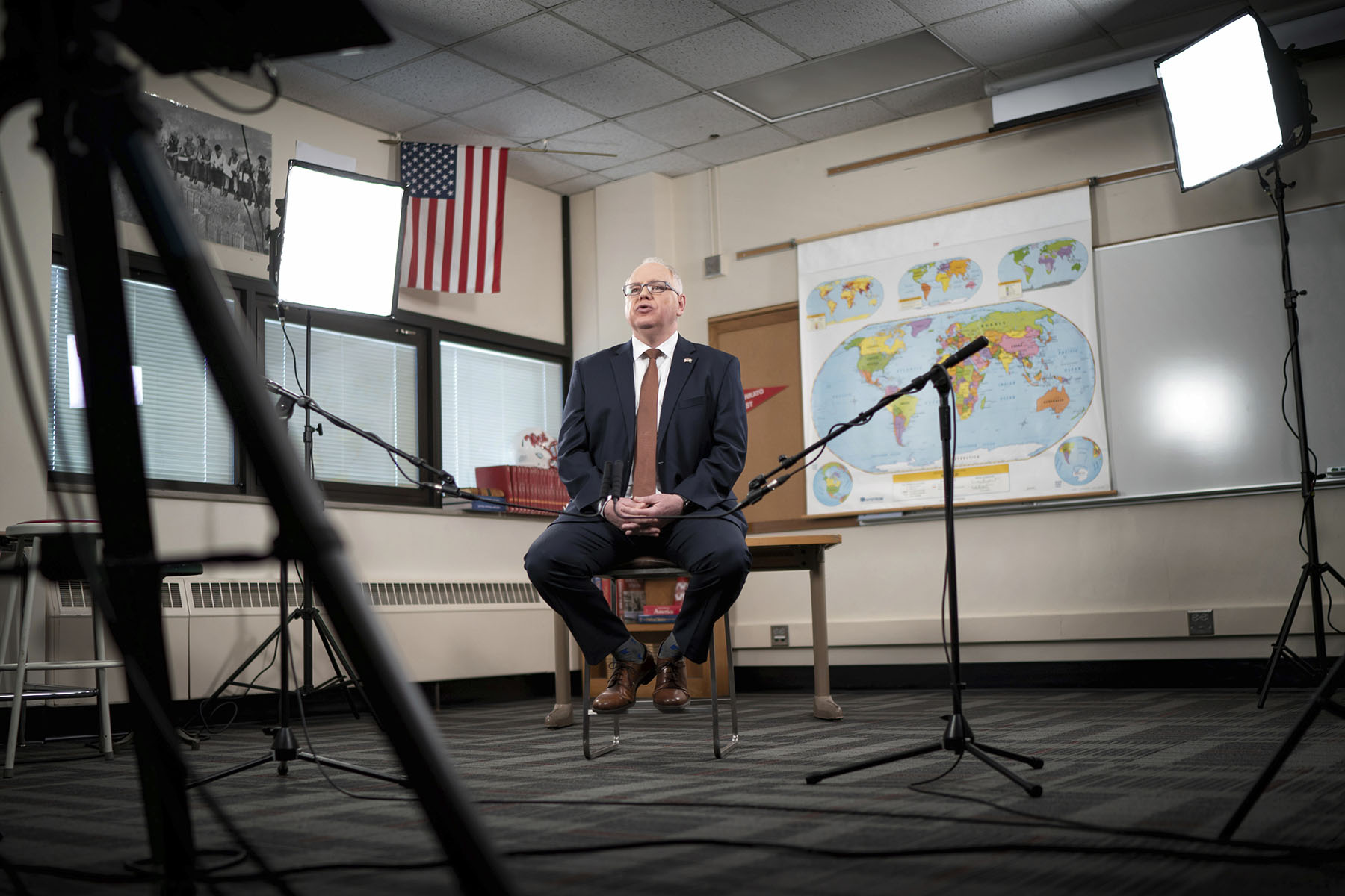 Minnesota Gov. Tim Walz delivers his third State of the State address from his old classroom at Mankato West High School.