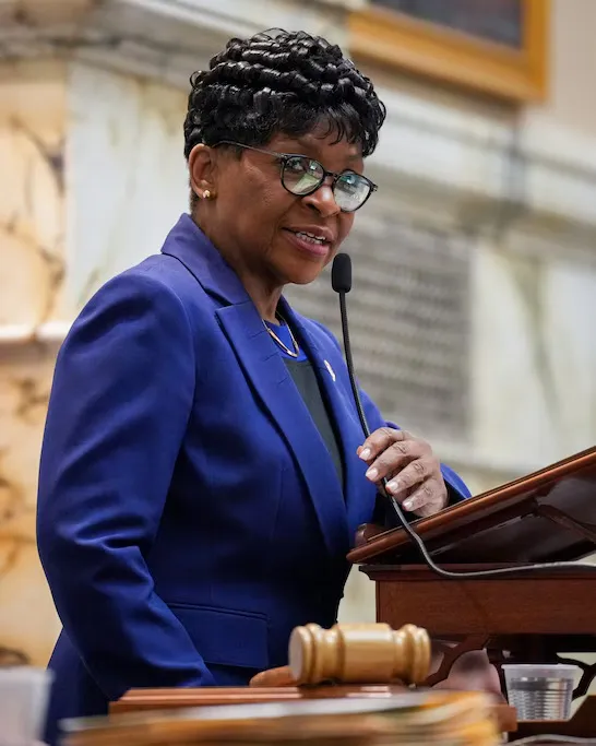 House of Delegates Speaker Adrienne A. Jones, pictured in the Maryland State House in Annapolis