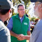 Neil Parrott greets guests during a campaign event in Frederick, Maryland.