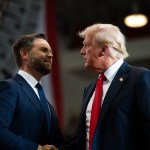 J.D. Vance introduces former President Trump during a rally in St Cloud, Minnesota in July 2024.