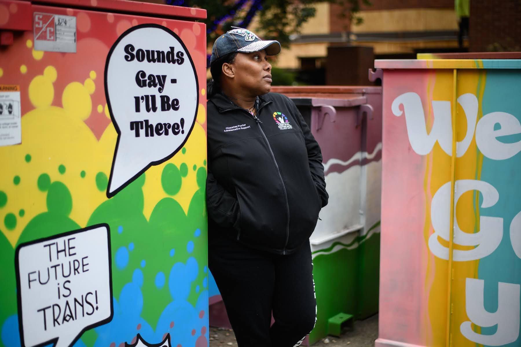 Chauntey Wilson poses for a portrait on her work break at Central Outreach Wellness Center.