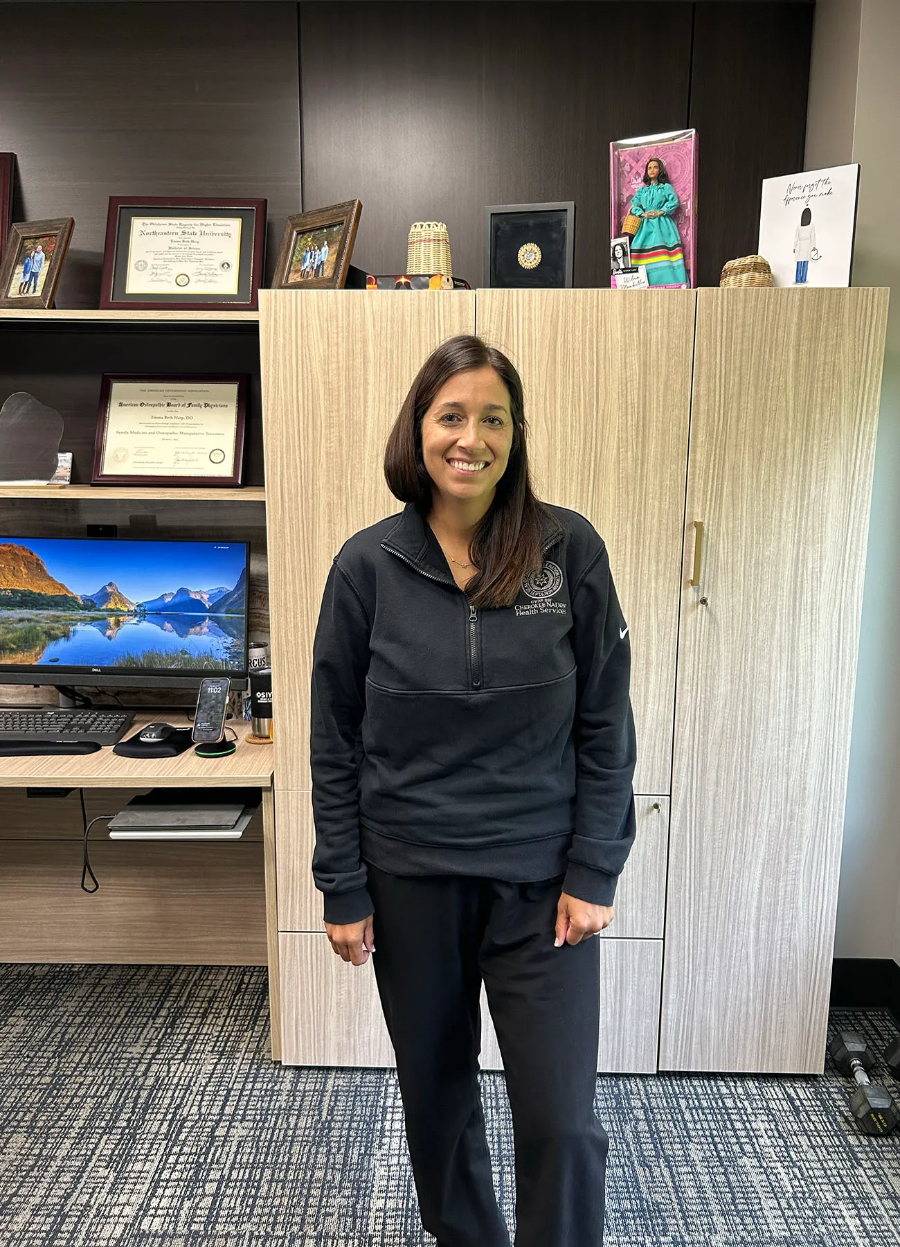 Dr. Beth Harp, the Cherokee Nation's executive medical director, in her office in Tahlequah, Oklahoma.