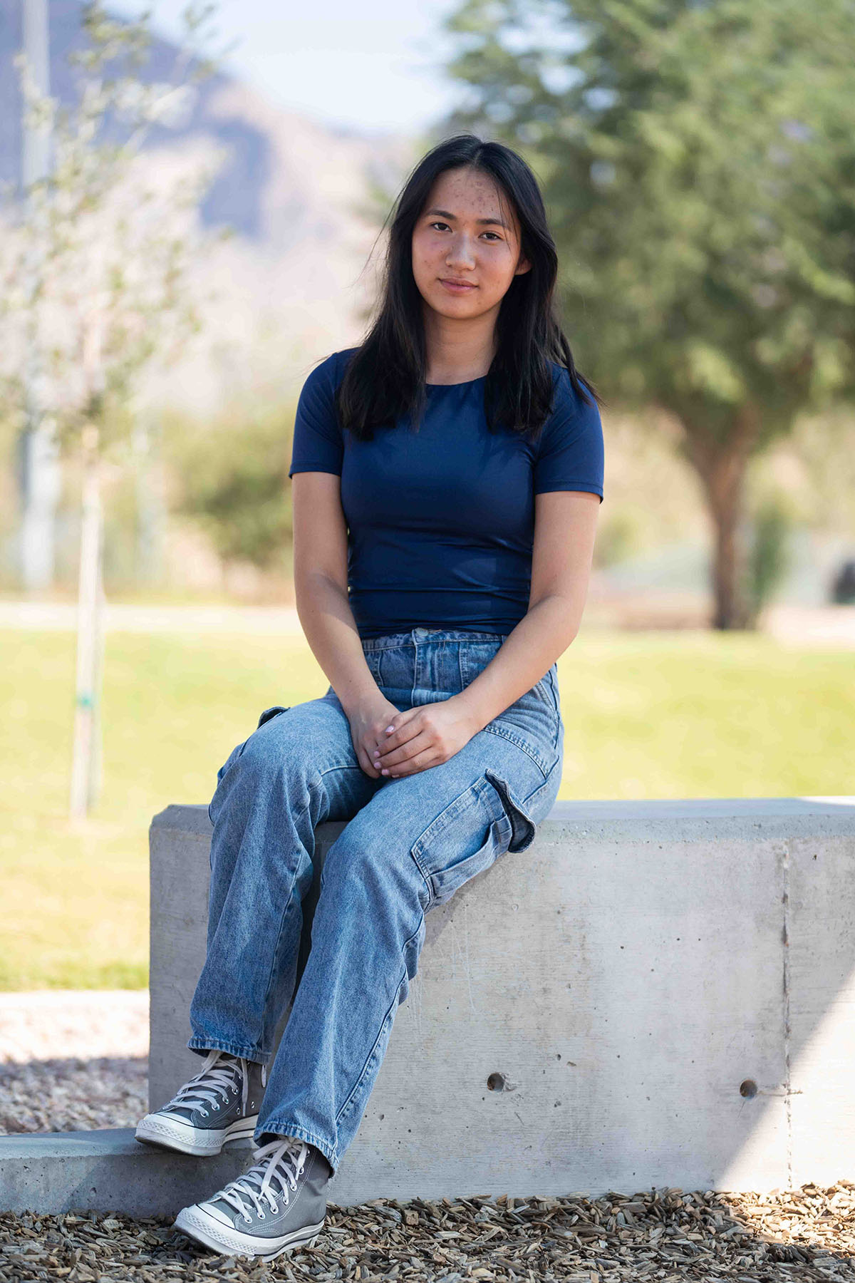 Emilia Kim poses for a portrait at Naranja Park in Oro Valley, Arizona.