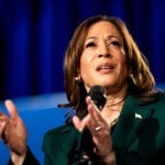 Vice President Harris speaks at a campaign event in Royal Oak, Michigan.