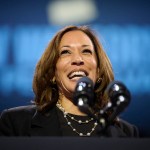 Vice President Harris speaks at a campaign event in Erie, Pennsylvania.