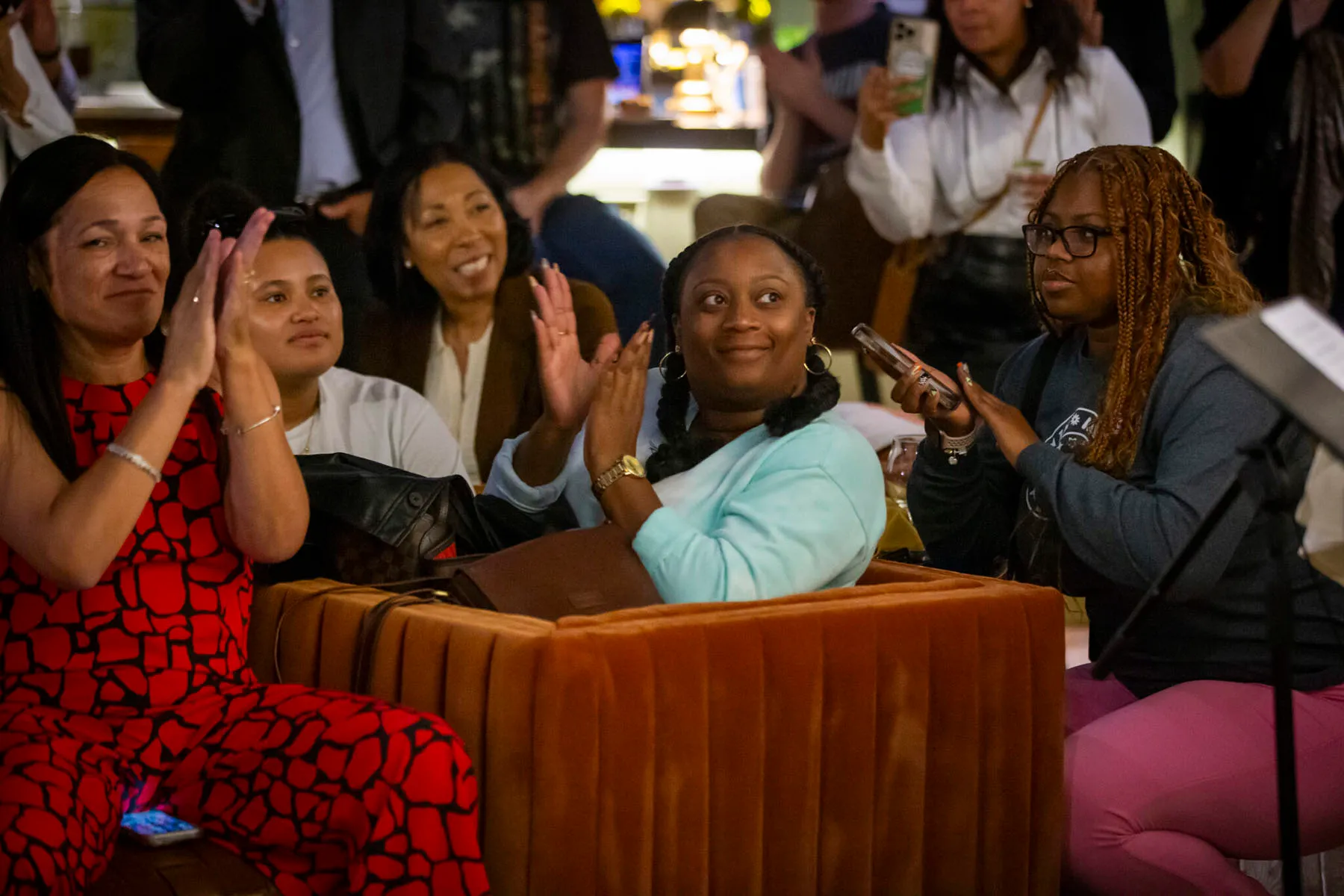 Supporters listen to Judge Goodwine’s victory speech during her watch party in Lexington, Kentucky.