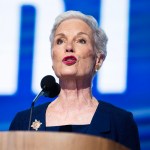 Cecile Richards, former president of Planned Parenthood, speaks on stage at the Democratic National Convention.