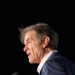 Mehmet Oz speaks at a campaign rally in Pennsburg, Pennsylvania.