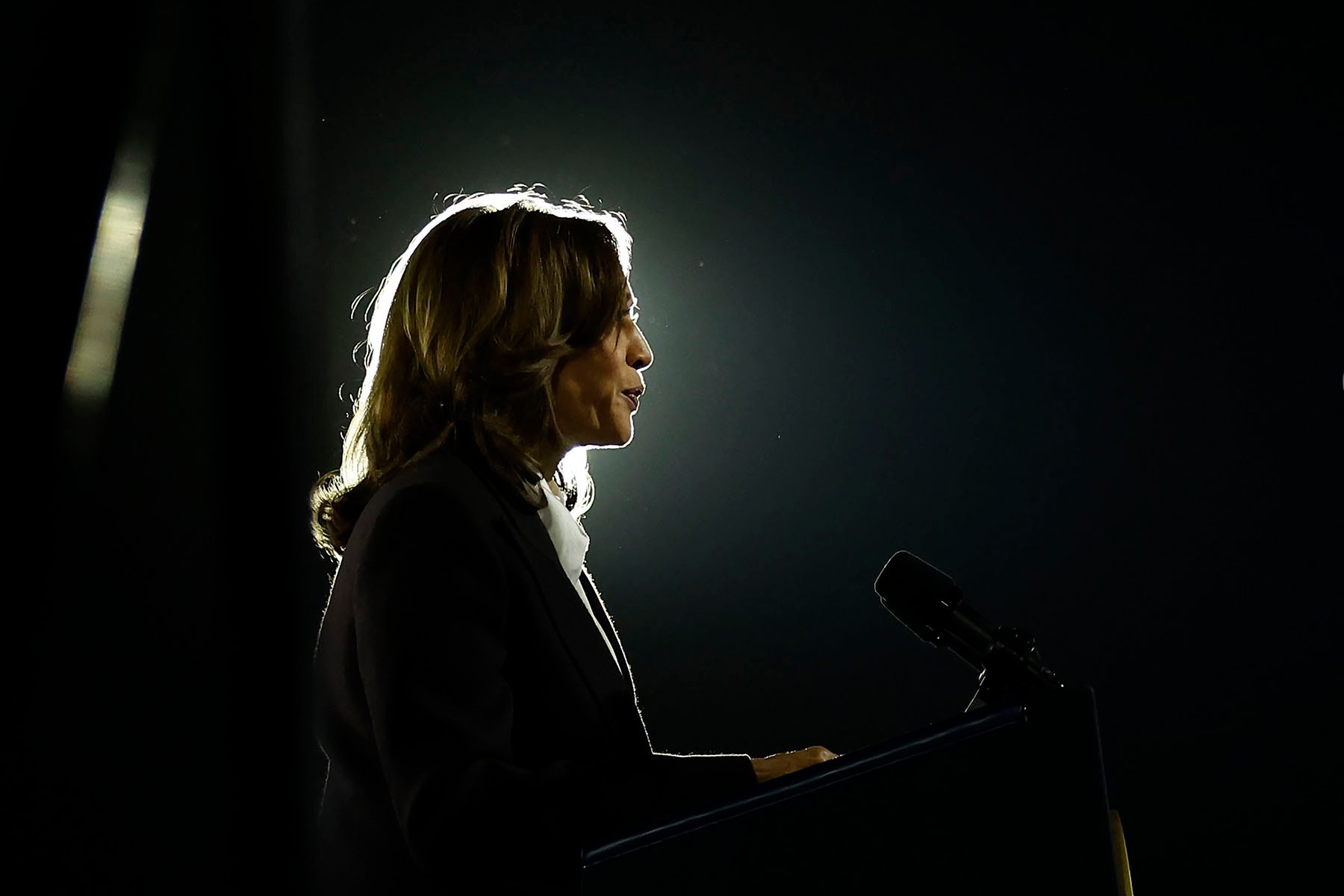 Vice President Kamala Harris speaks at a campaign rally in Washington, D.C.