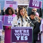 Maryland first lady Dawn Moore speaks in support of a constitutional amendment to enshrine the right to abortion in the Maryland Constitution during a news conference.